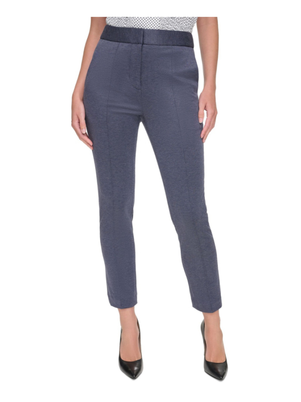 Tommy Hilfiger Size 4 Navy Blue Mid-Rise Pintucked Front Ankle Dress Pants NWT